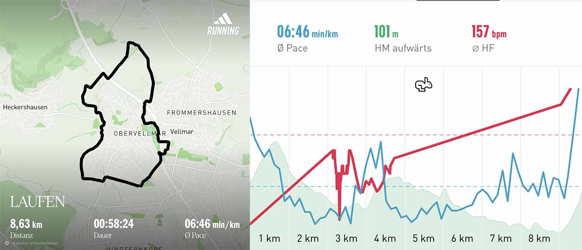 Laufgruppe 14.12.24 Strecke