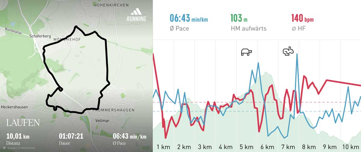 Sonntagslauf 12. Januar 2025 Hausstrecke