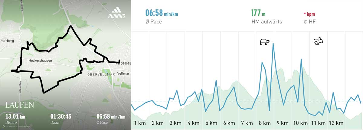 Sonntagslauf 26. Januar 2025 Strecke