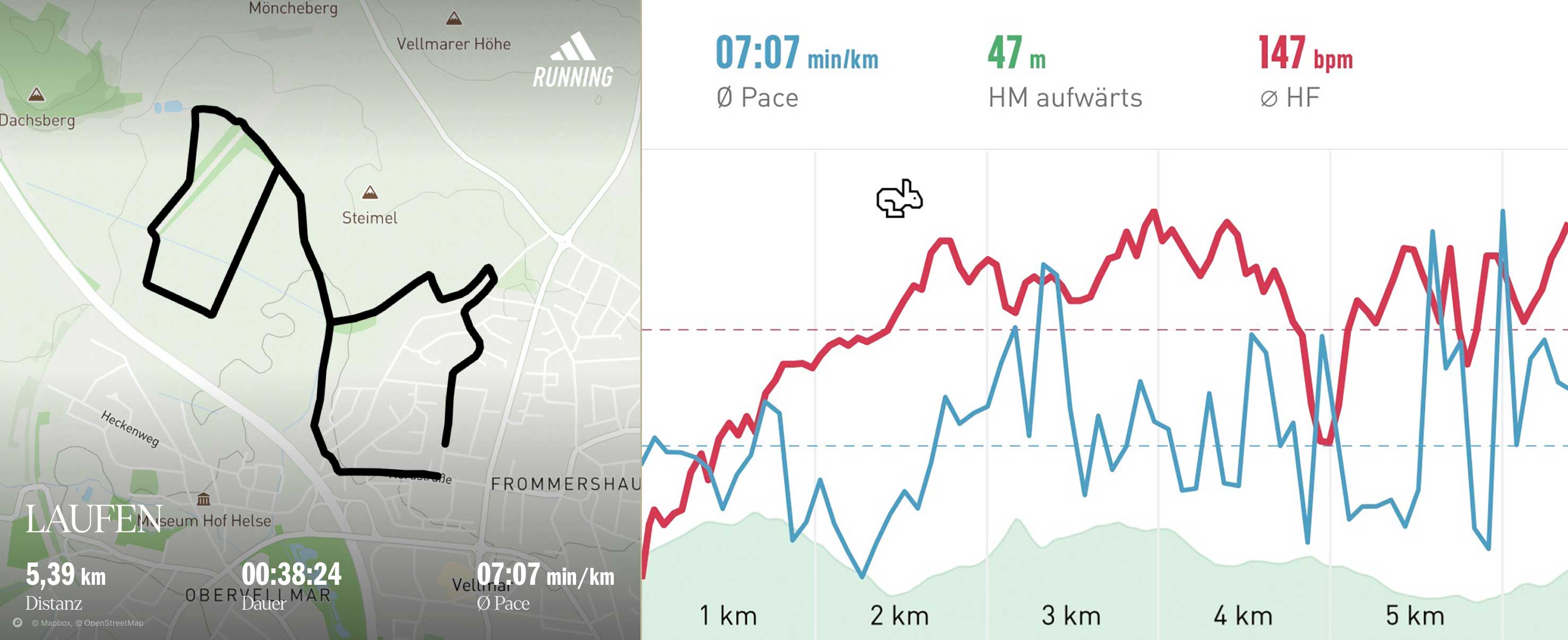 Short run in the evening course