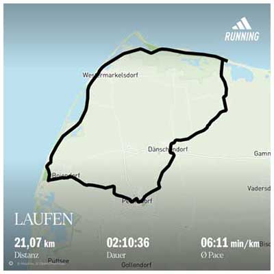 Fehmarn Marathon 2015 Laufstrecke