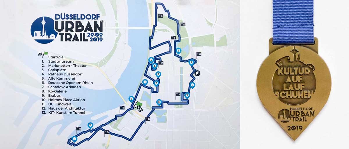 Urban Trail Düsseldorf 2019 Stationen